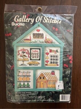 Bucilla Holiday Hutch Vintage Cross Stitch Kit Christmas Holiday Bake Shop 7" x